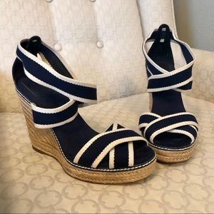 Tory Burch Linley Elastic High Wedge Sandal